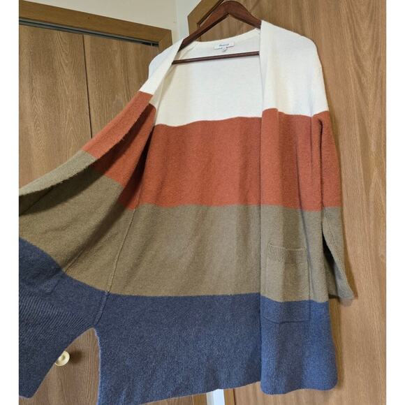 Madewell Merino Wool Alpaca Blend Kent Colorblock Open Cardigan Sweater - Picture 5 of 10